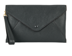 Envelope Wristlet, Leather, Navy, B, 3*